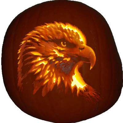 Bald Eagle pumpkin carving stencil