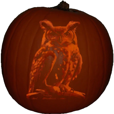 Great Horned Owl pumpkin carving stencil