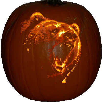 Grizzly Bear pumpkin carving stencil