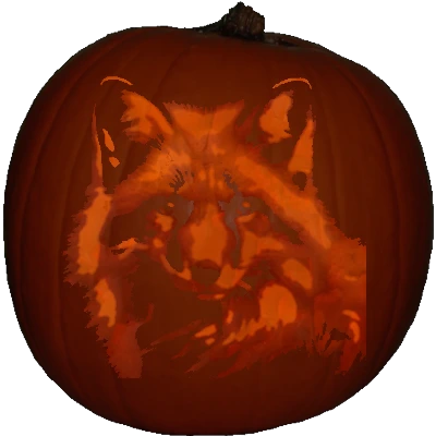 Red Fox pumpkin carving stencil