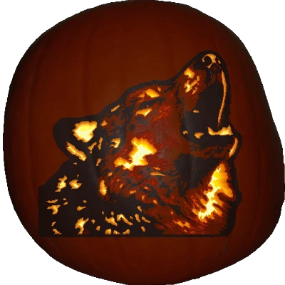 Wolf pumpkin carving stencil