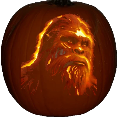 Sasquatch pumpkin carving stencil
